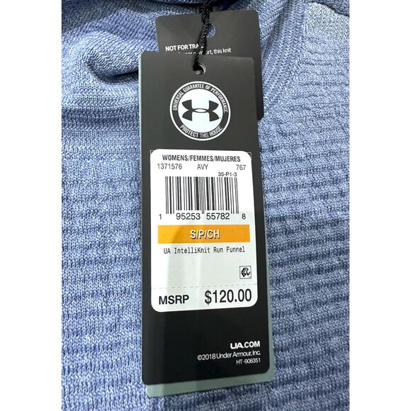 Under Armour Women Small Intelliknit Funnel Neck Sweater Long sleeve Blue NEW - Picture 10 of 10